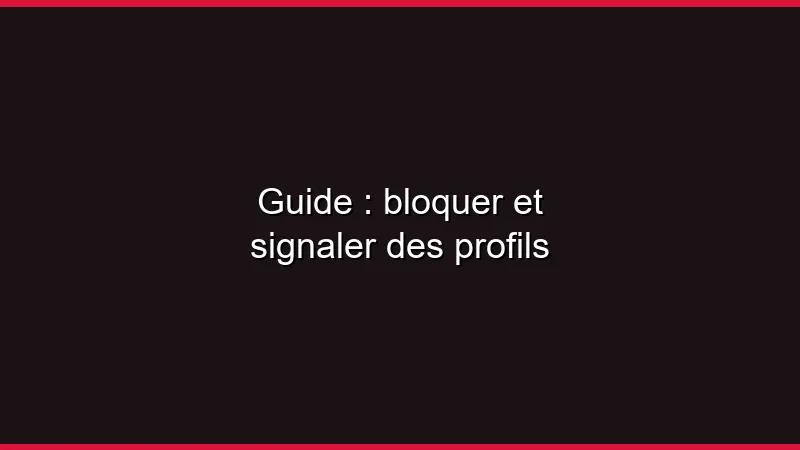 Guide : bloquer et signaler des profils