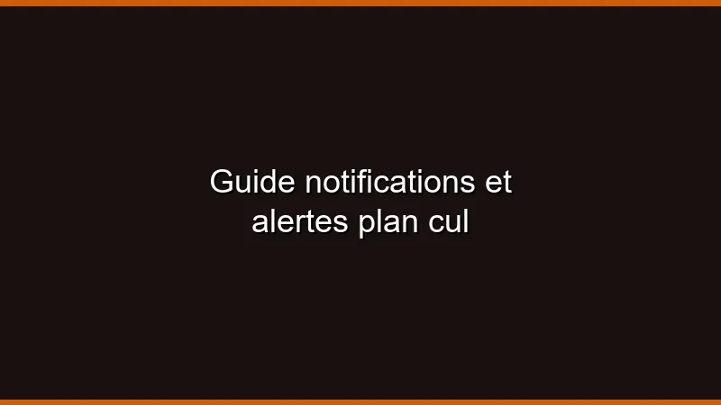 Guide notifications et alertes plan cul