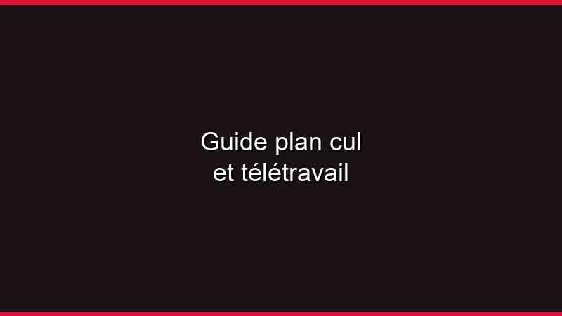 Guide : plan cul en télétravail